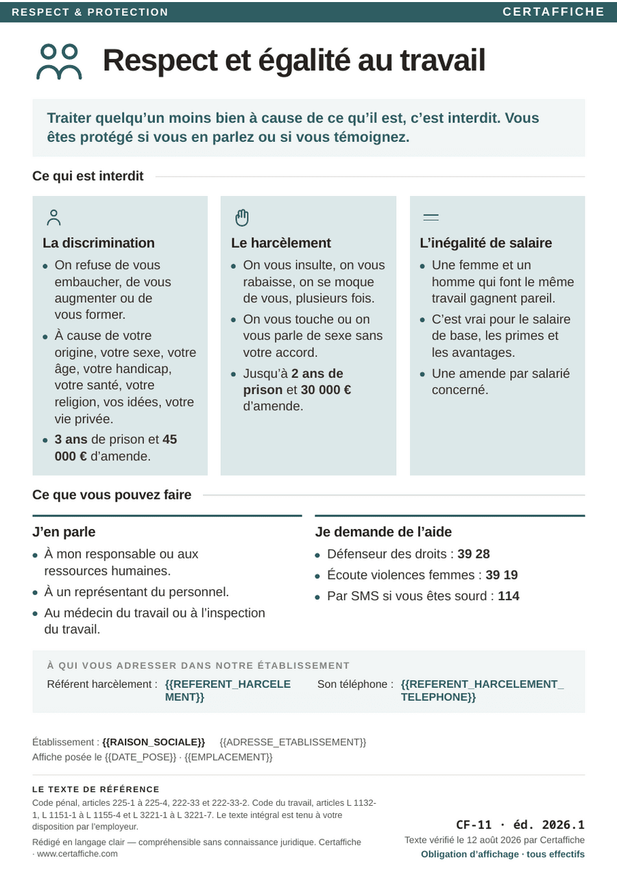 Aperçu de l'affiche : Égalité des salaires
